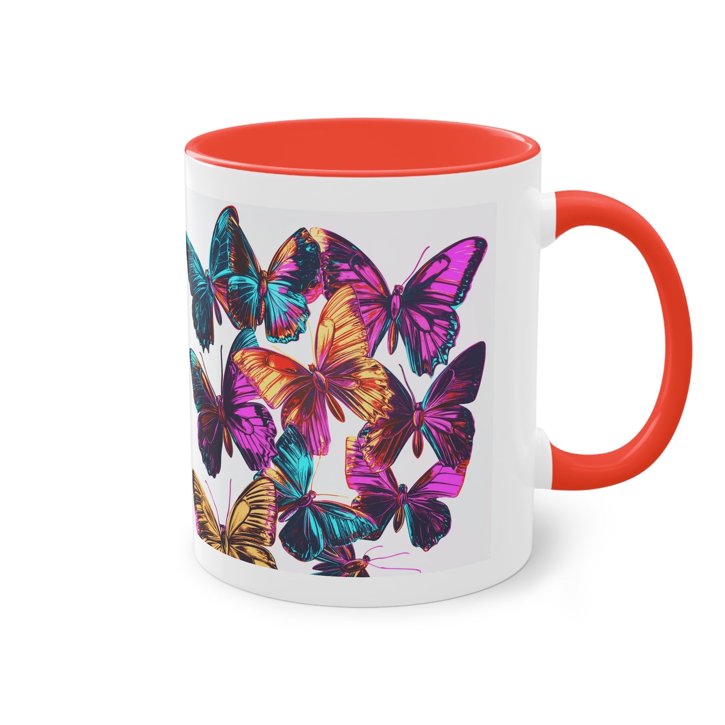 Butterflies - Two-Tone Coffee Mug, 11oz