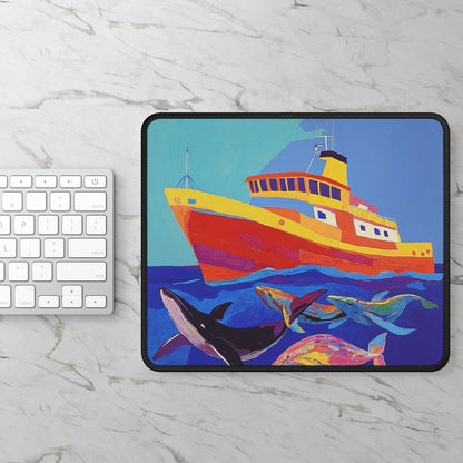 Boat and Whales - Gaming Mouse Pad