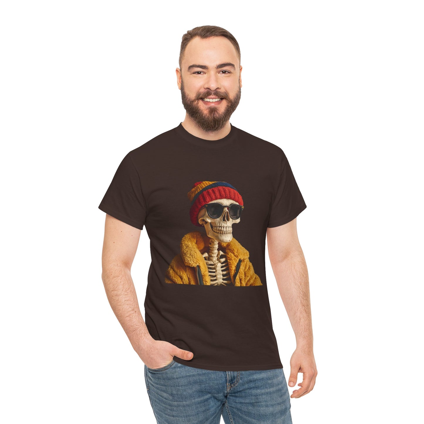 Hipster Skeleton - Unisex Heavy Cotton Tee