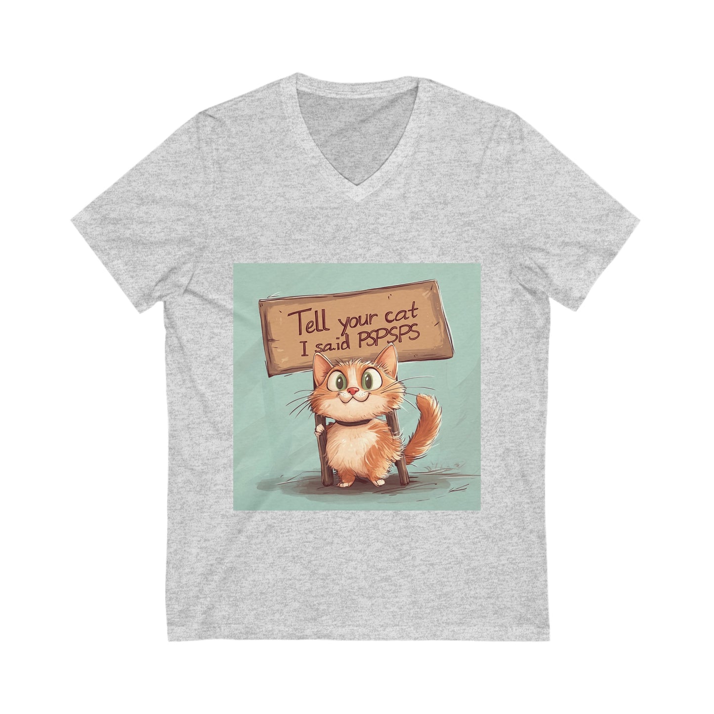 Tell your cat - Unisex Jersey Short Sleeve V-Neck Tee