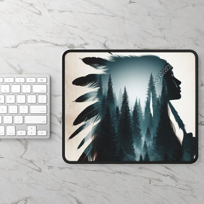 Forest Native Girl - Gaming Mouse Pad