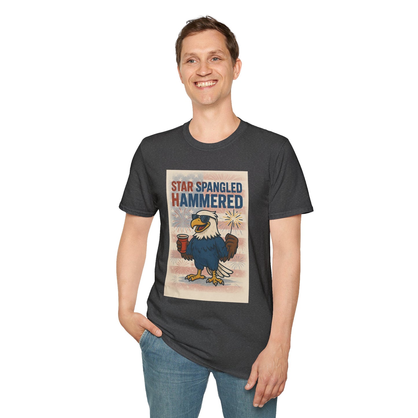 Star Spangled Hammered T-Shirt - 4th of July Celebration Tee