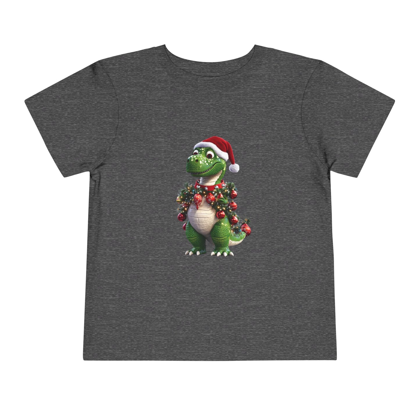 Toddler T-Shirt Christmas T-Rex with Santa Hat