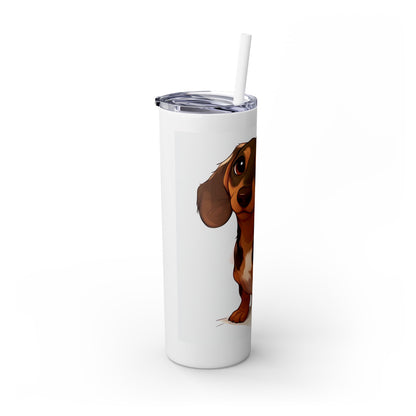 Doxie Mom - Skinny Tumbler with Straw, 20oz