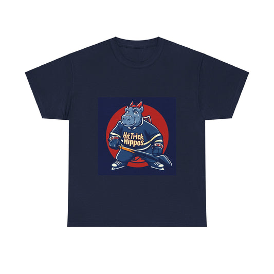 Hat Trick Hippos hockey club - Unisex Heavy Cotton Tee