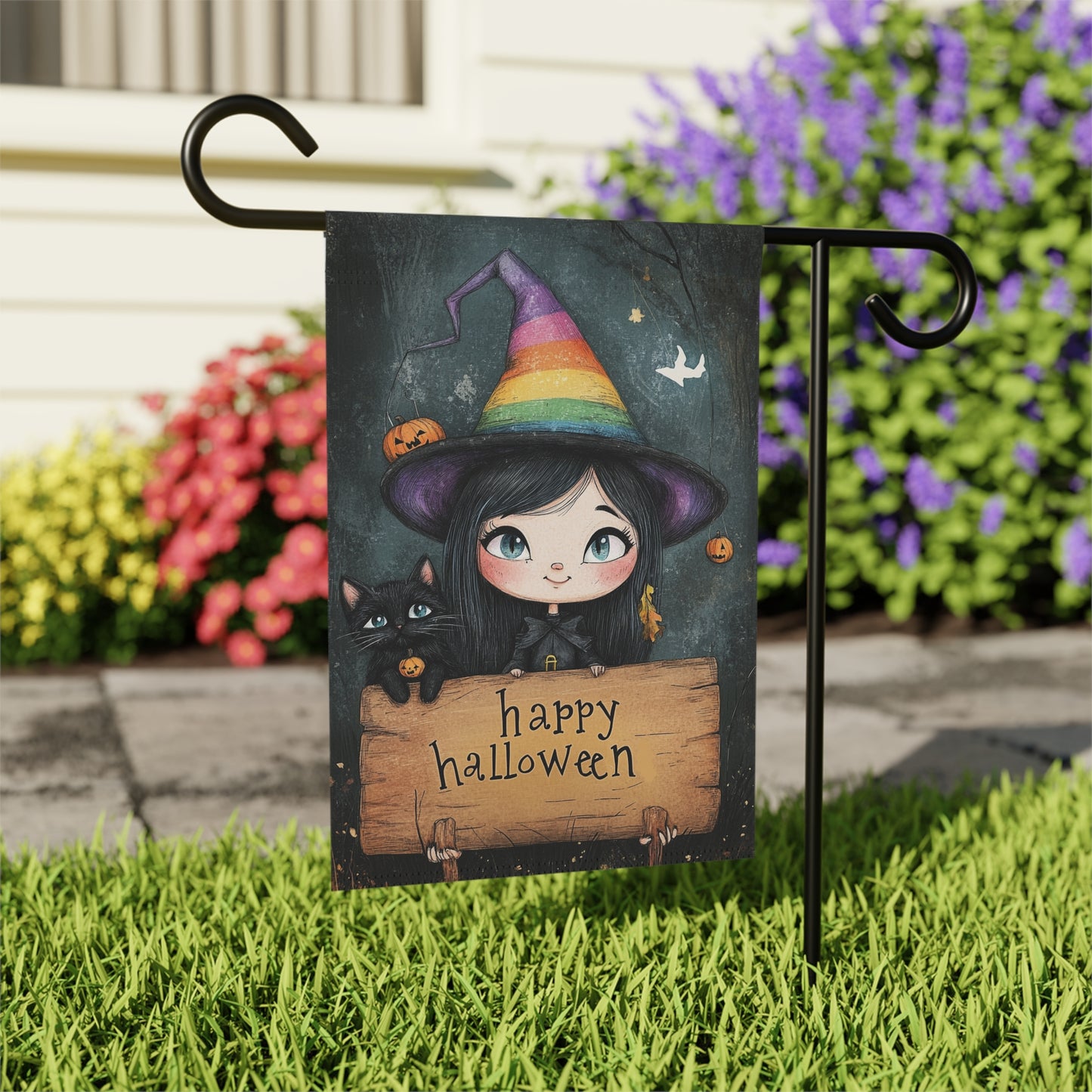 Happy Halloween Witch - Garden & House Banner