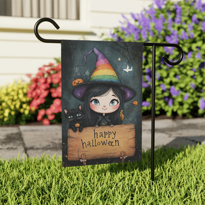 Happy Halloween Witch - Garden & House Banner