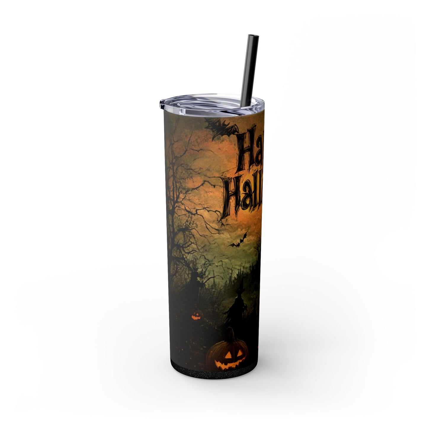 Tumbler Cup - Haunted Castle & Happy Halloween Design