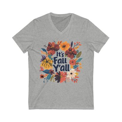 It's Fall Y'all -  Short Sleeve V-Neck Tee