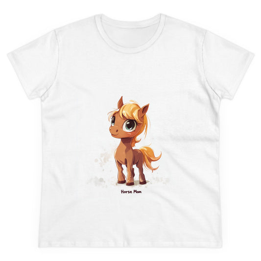 Horse Mom - Women's Midweight Cotton Tee