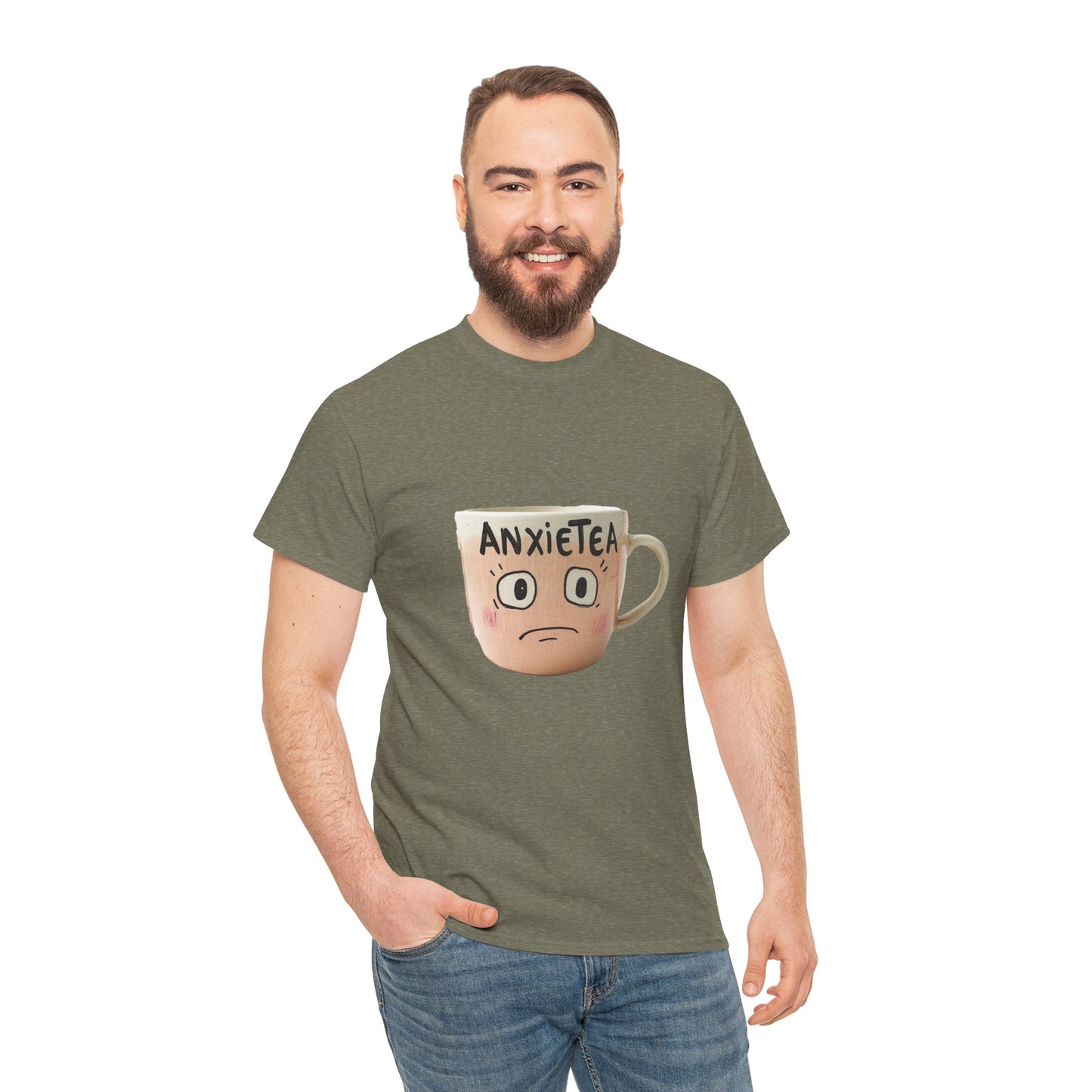 A cup of AnxieTea - Unisex Heavy Cotton Tee