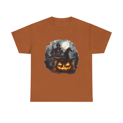 Haunted House Pumpkin - Unisex Heavy Cotton Tee