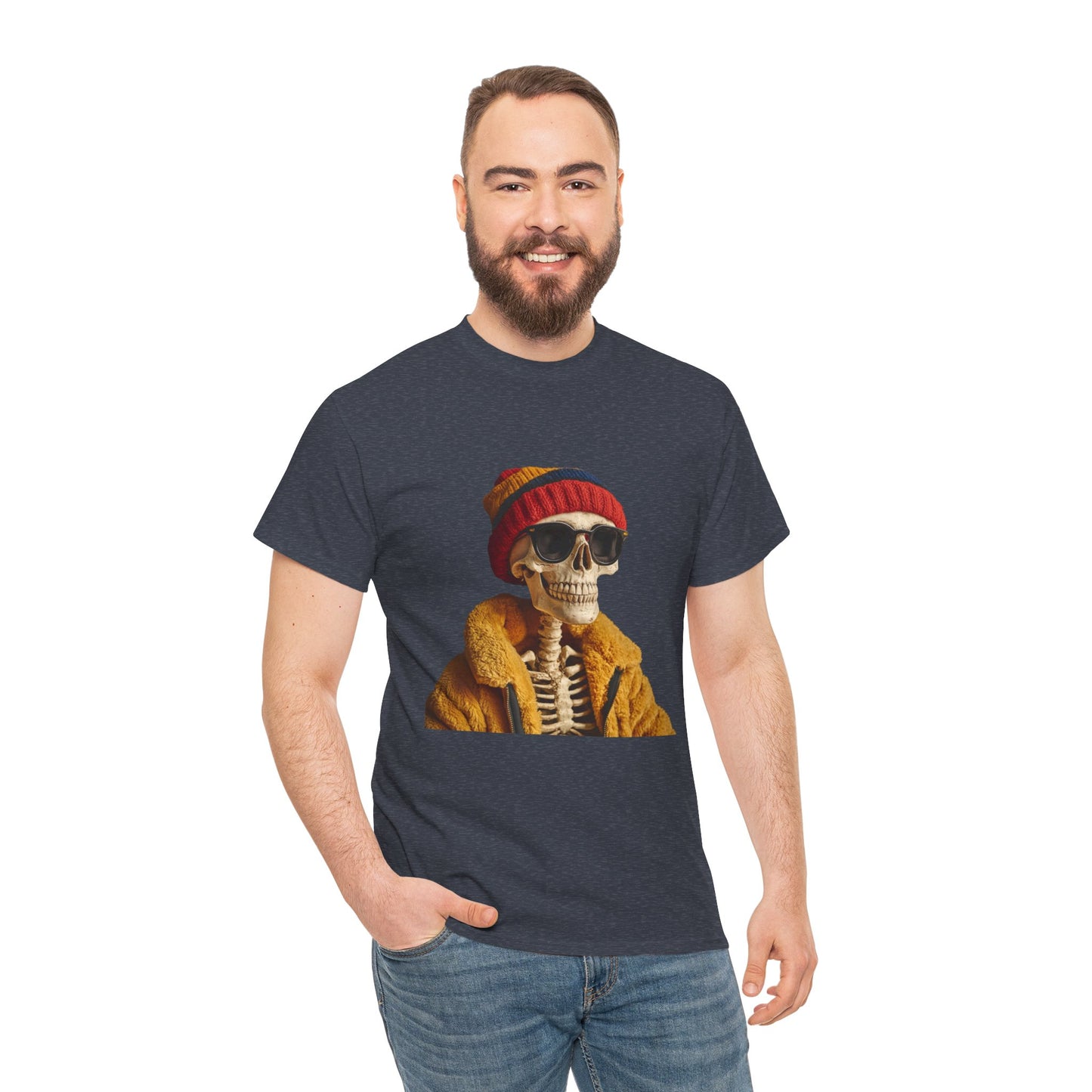 Hipster Skeleton - Unisex Heavy Cotton Tee