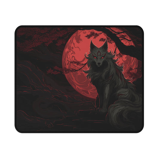 Mouse Pad - Mythical Kitsune in the orange moonlight