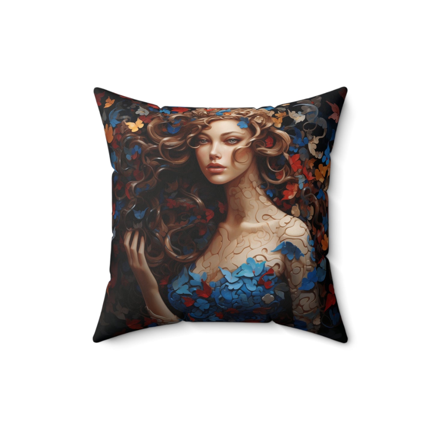 Puzzled Beauty - Spun Polyester Square Pillow