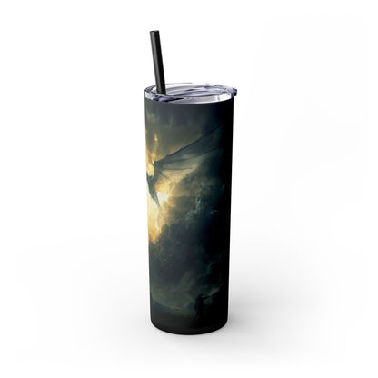 Dragon in Flight - Skinny Tumbler with Straw, 20oz