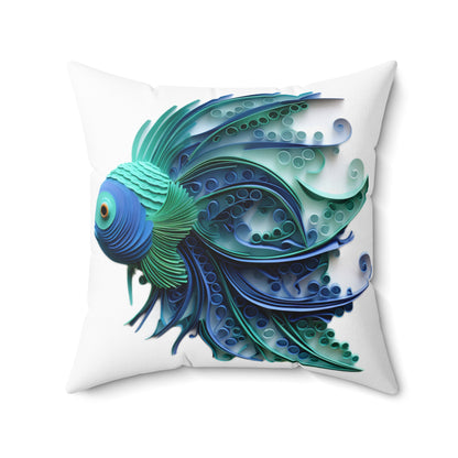 Quill Fishy - Spun Polyester Square Pillow