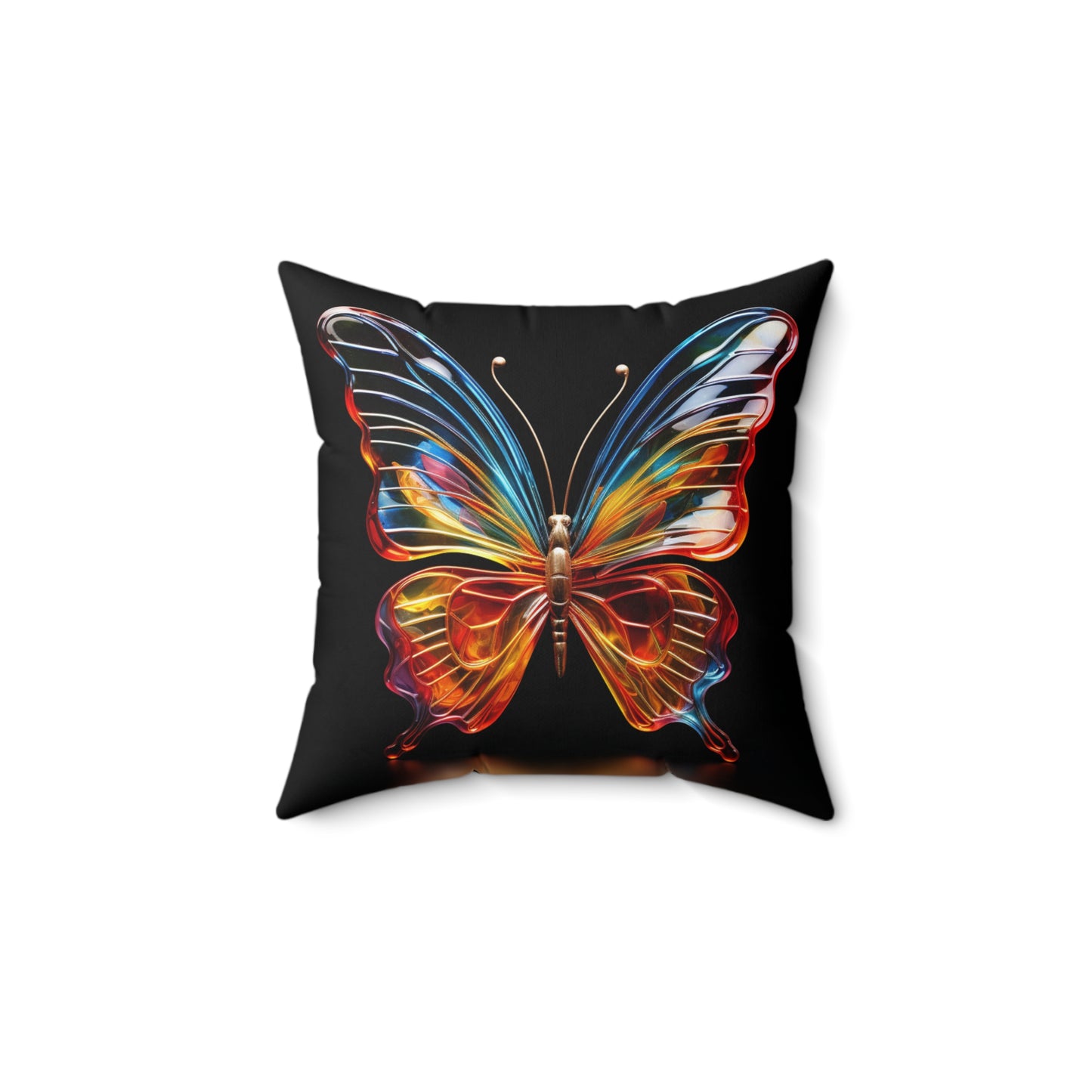 Glass Butterfly - Spun Polyester Square Pillow