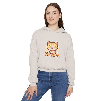 Cat mom - Women's Cinched Bottom Hoodie