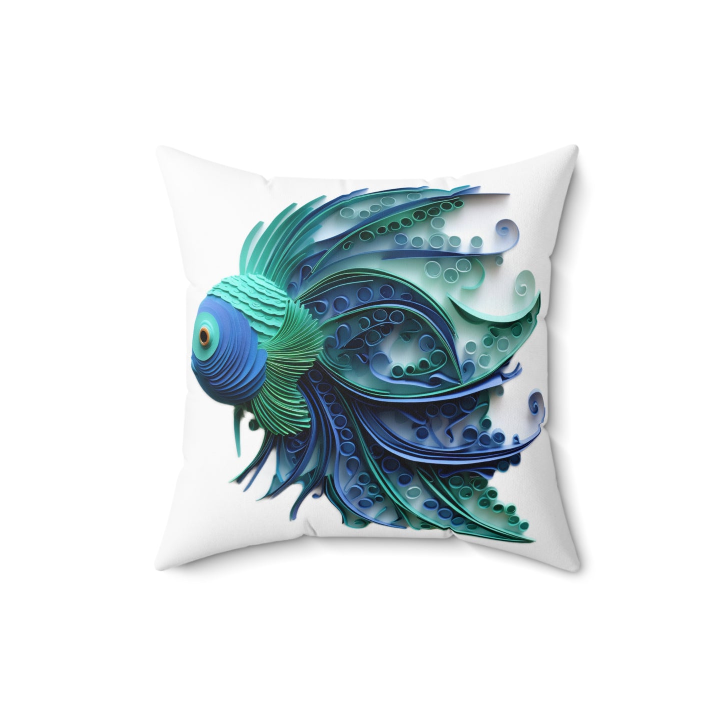 Quill Fishy - Spun Polyester Square Pillow