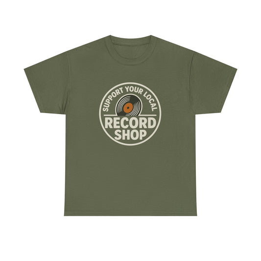 Support Your Local Record Shop Tee | Music Lover Gift, Vintage Style T-Shirt, Cool Graphic Tee, Gift for Musicians, Unisex Casual Wear