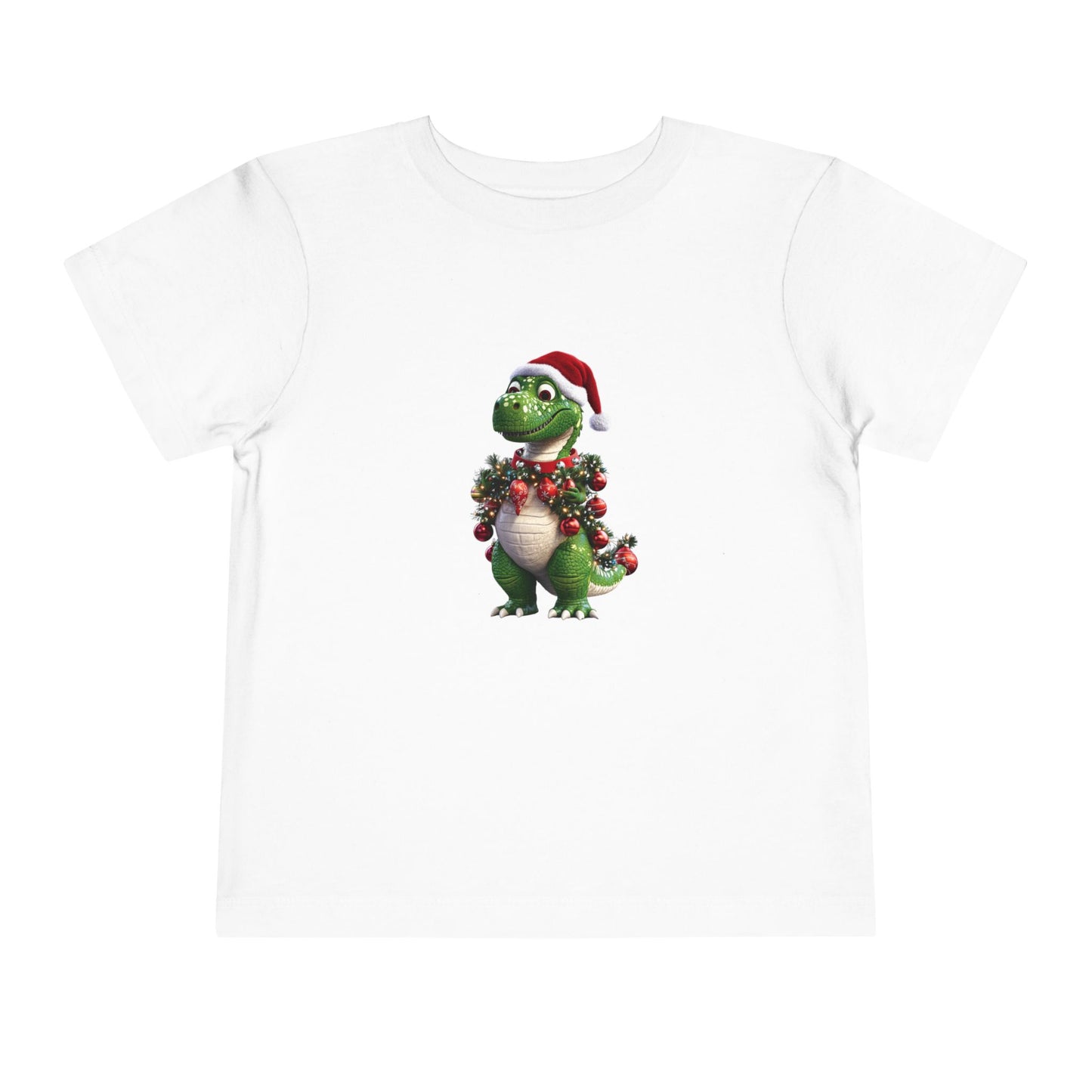 Toddler T-Shirt Christmas T-Rex with Santa Hat