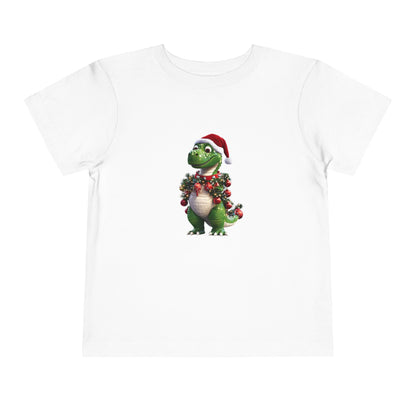 Toddler T-Shirt Christmas T-Rex with Santa Hat