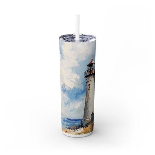 Lighthouse - Skinny Tumbler with Straw, 20oz