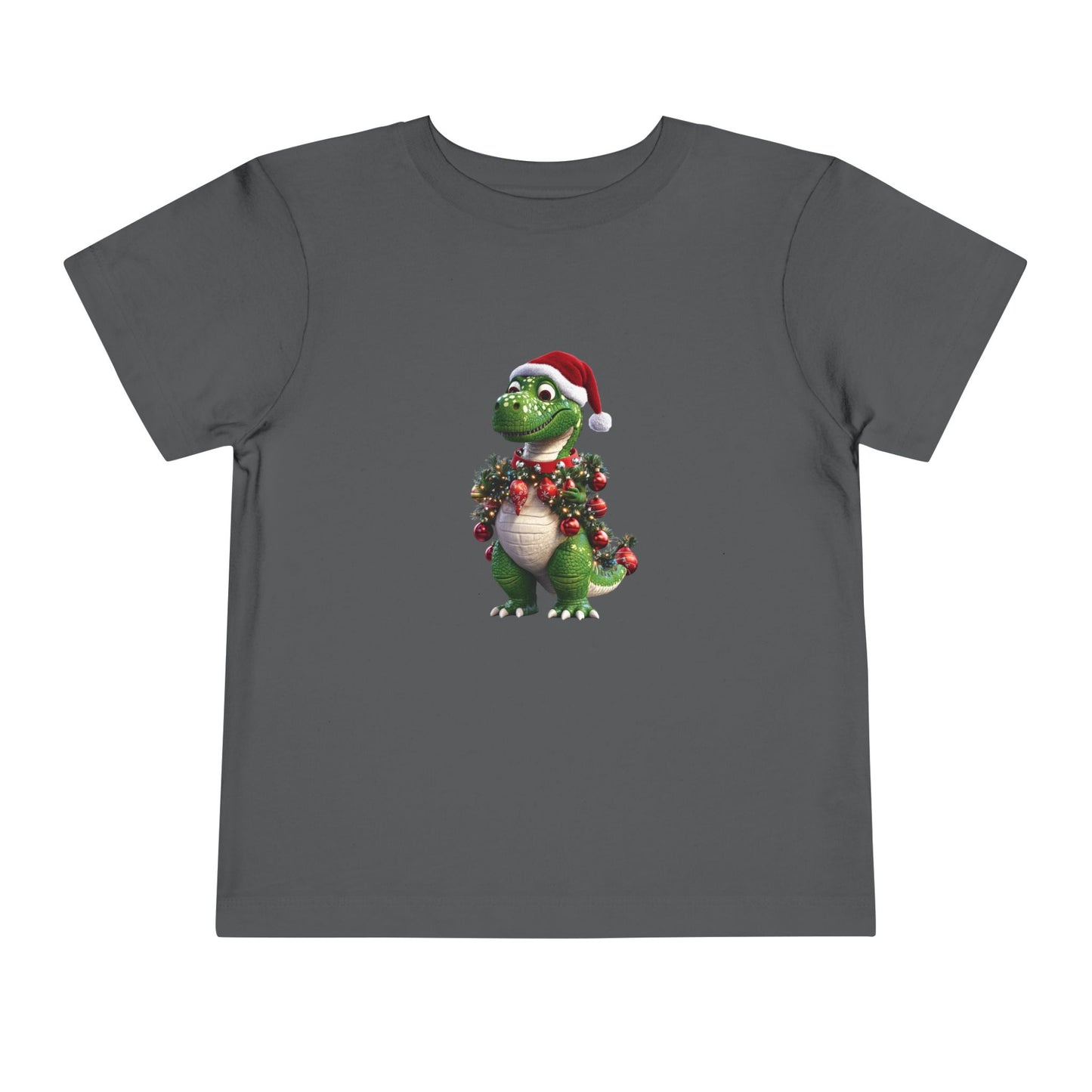 Toddler T-Shirt Christmas T-Rex with Santa Hat