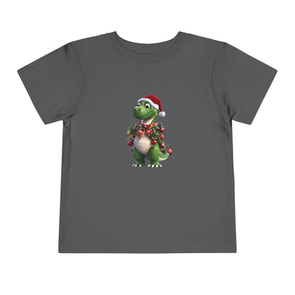 Toddler T-Shirt Christmas T-Rex with Santa Hat