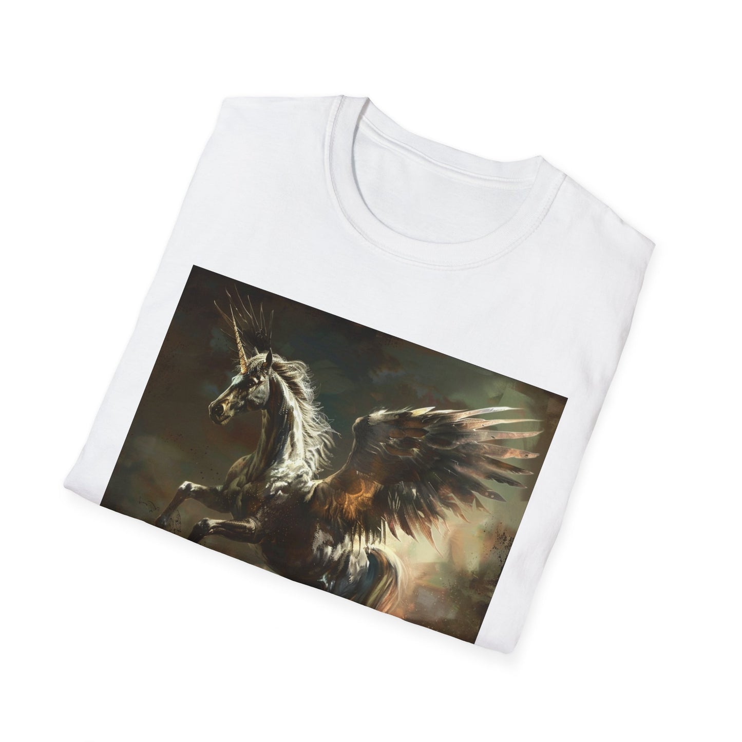 Pegasus flying Unicorn -  Unisex Softstyle T-Shirt