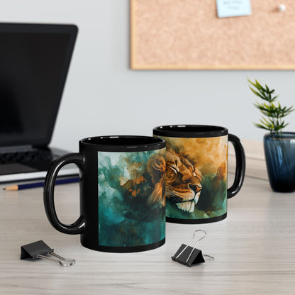 Sleeping Lion - Black Mug (11oz, 15oz)