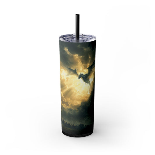 Dragon in Flight - Skinny Tumbler with Straw, 20oz