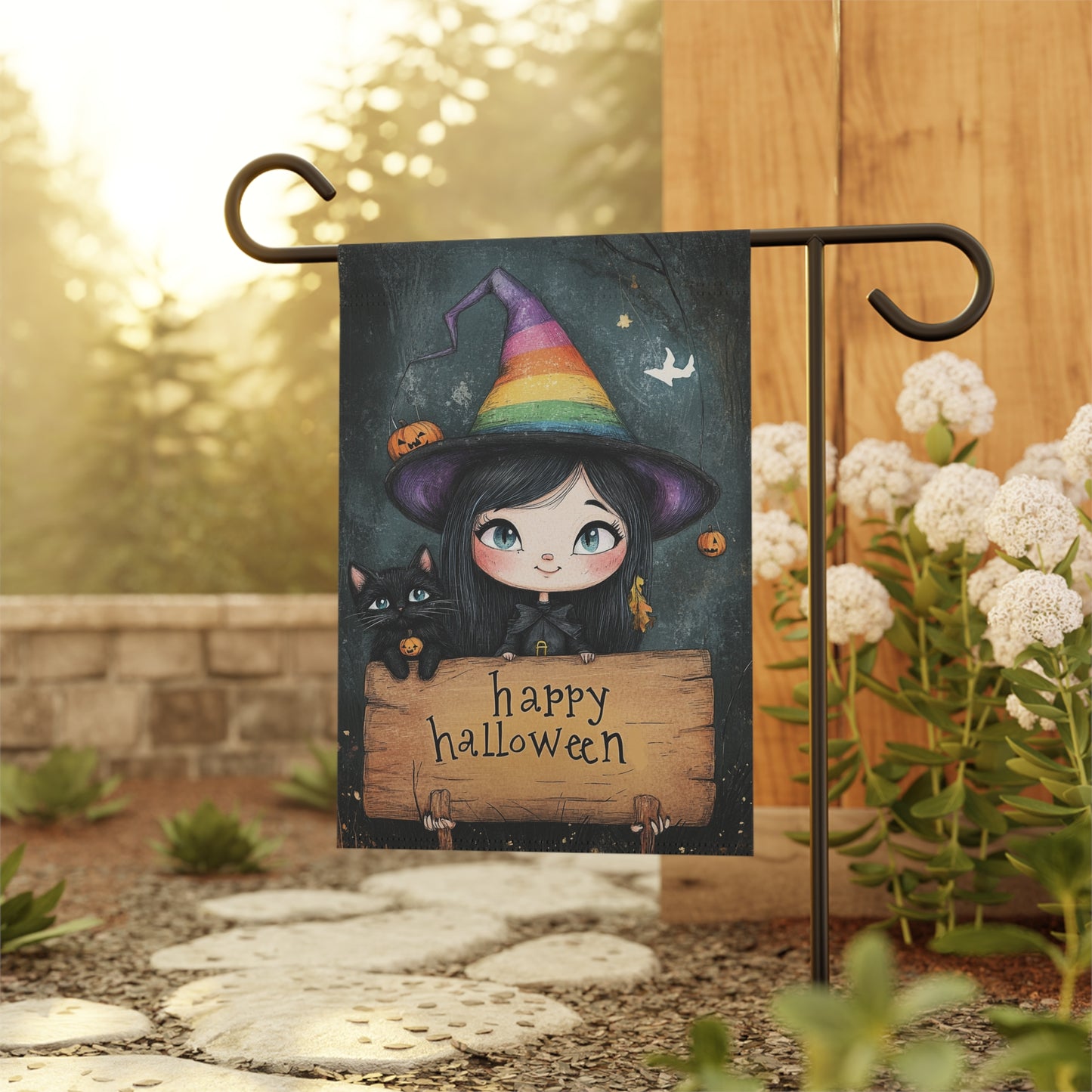 Happy Halloween Witch - Garden & House Banner