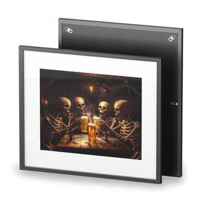 Skeleton Pub Party - Framed Posters, Matte