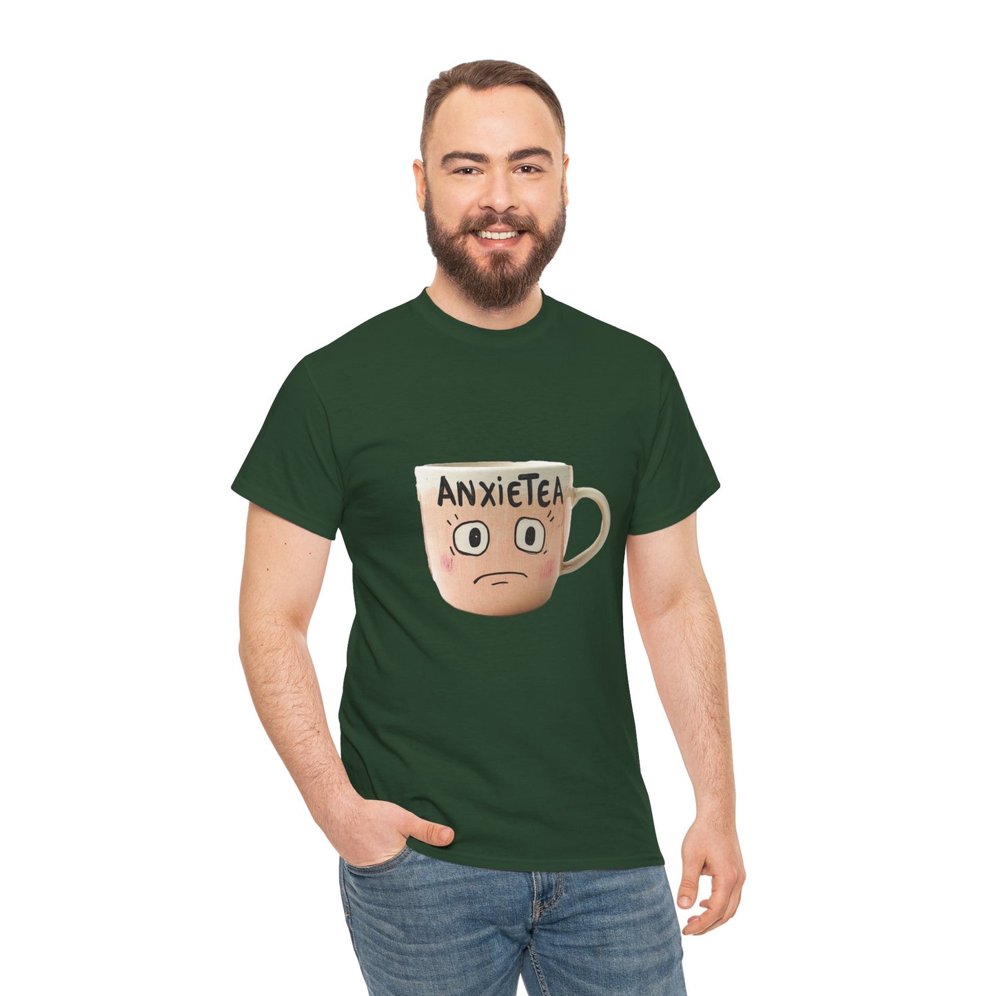 A cup of AnxieTea - Unisex Heavy Cotton Tee