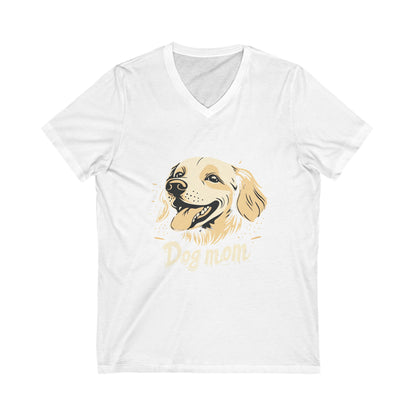 Dog Mom - Unisex Jersey Short Sleeve V-Neck Tee