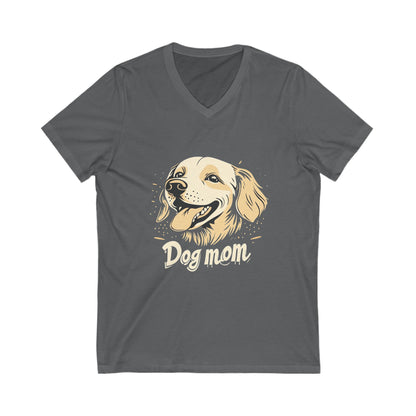 Dog Mom - Unisex Jersey Short Sleeve V-Neck Tee