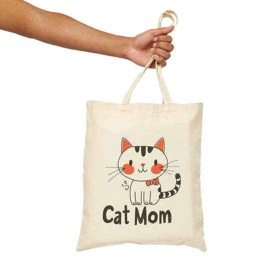 Cat Mom - Cotton Canvas Tote Bag