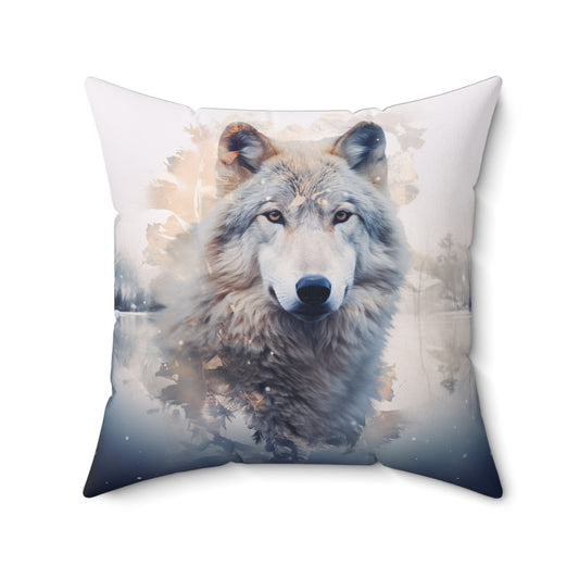 Wolf - Spun Polyester Square Pillow