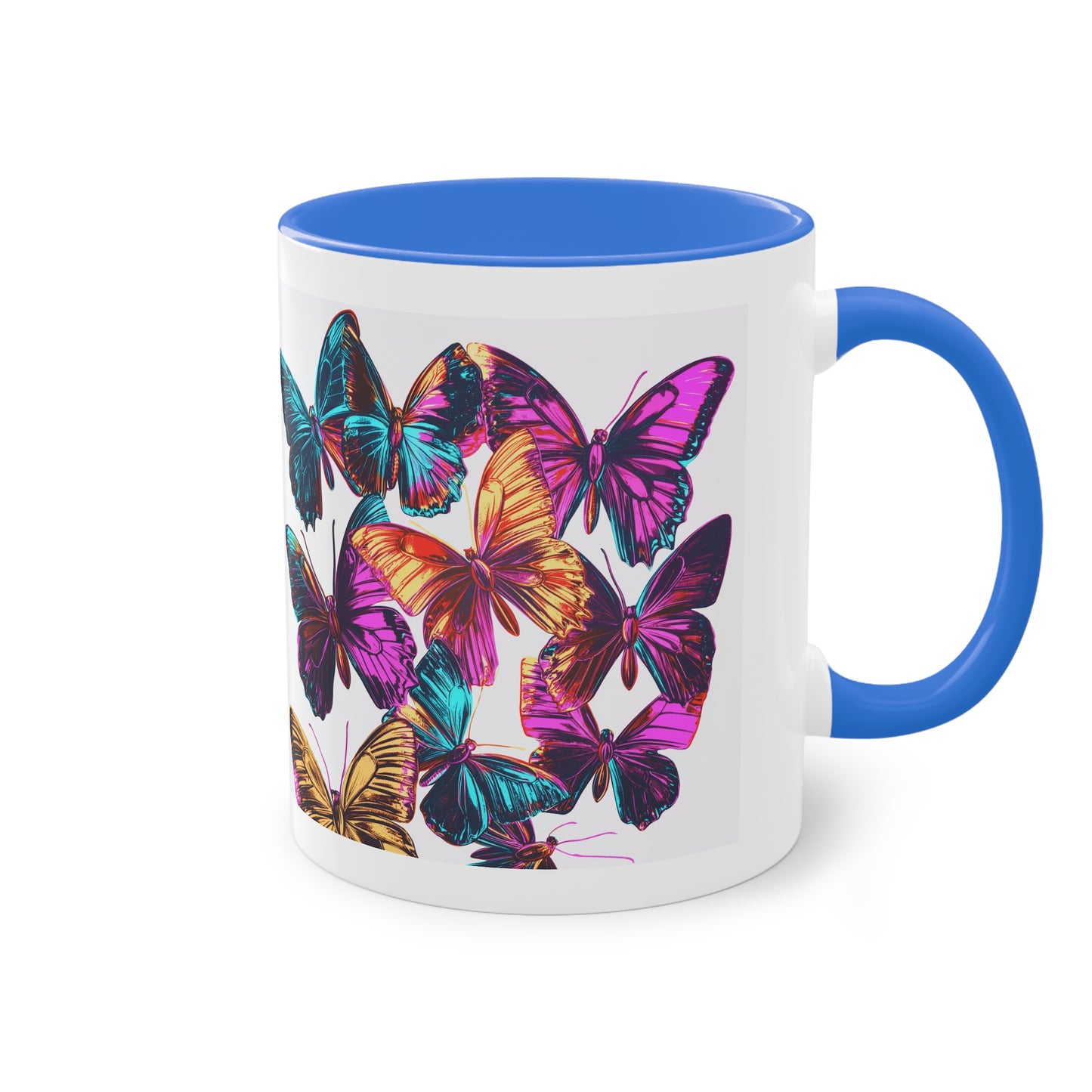 Butterflies - Two-Tone Coffee Mug, 11oz