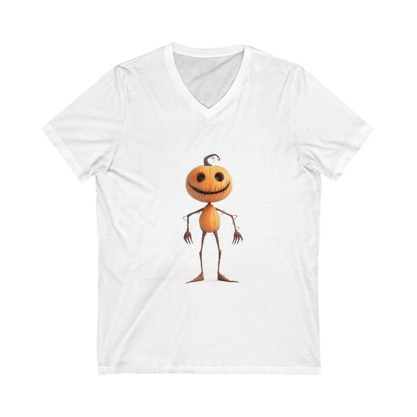 Smiling Jack Halloween Boo - Unisex Jersey Short Sleeve V-Neck Tee