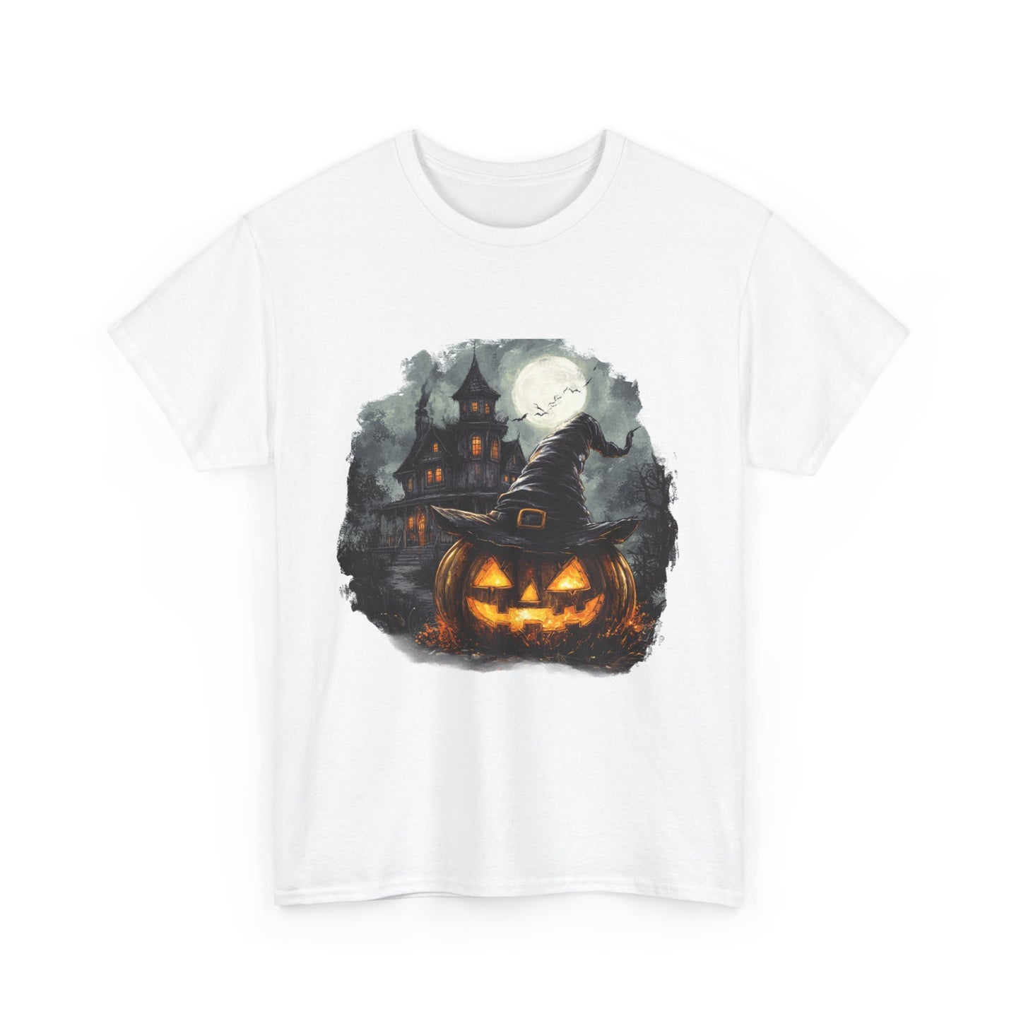 Haunted House Pumpkin - Unisex Heavy Cotton Tee