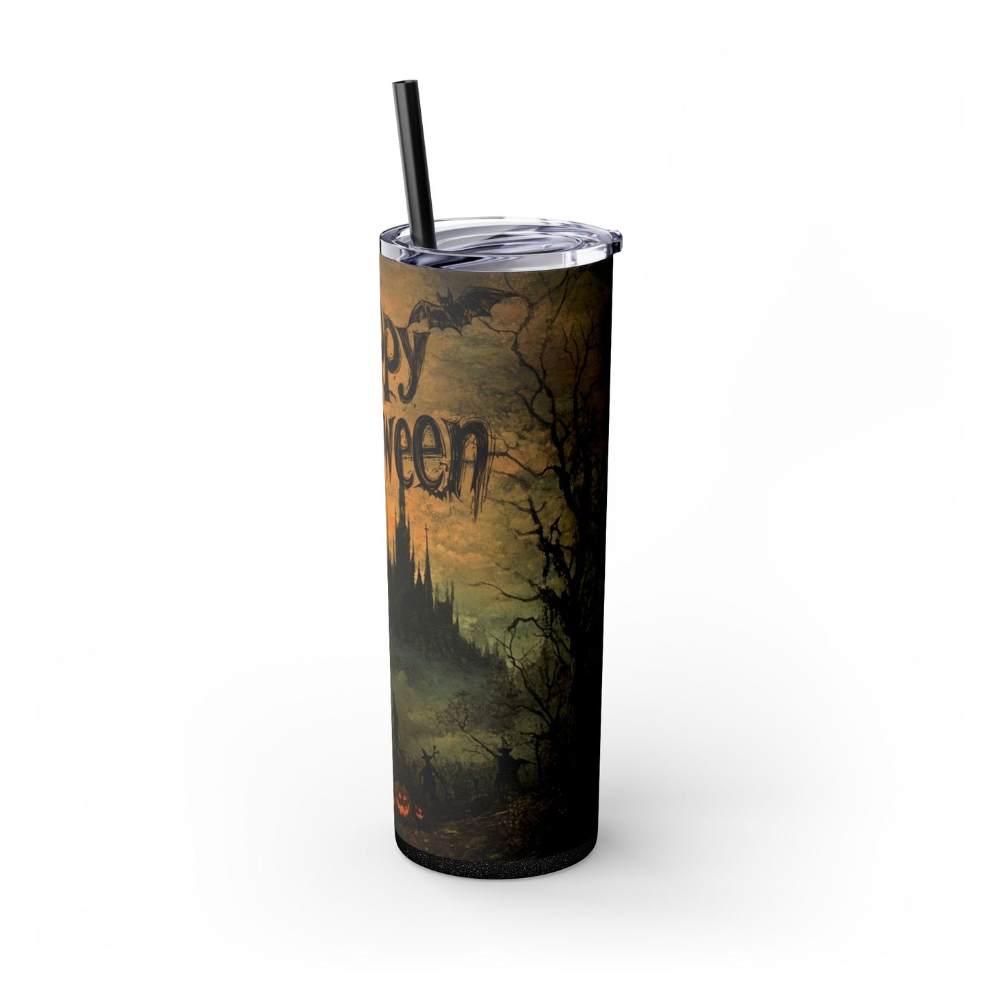 Tumbler Cup - Haunted Castle & Happy Halloween Design