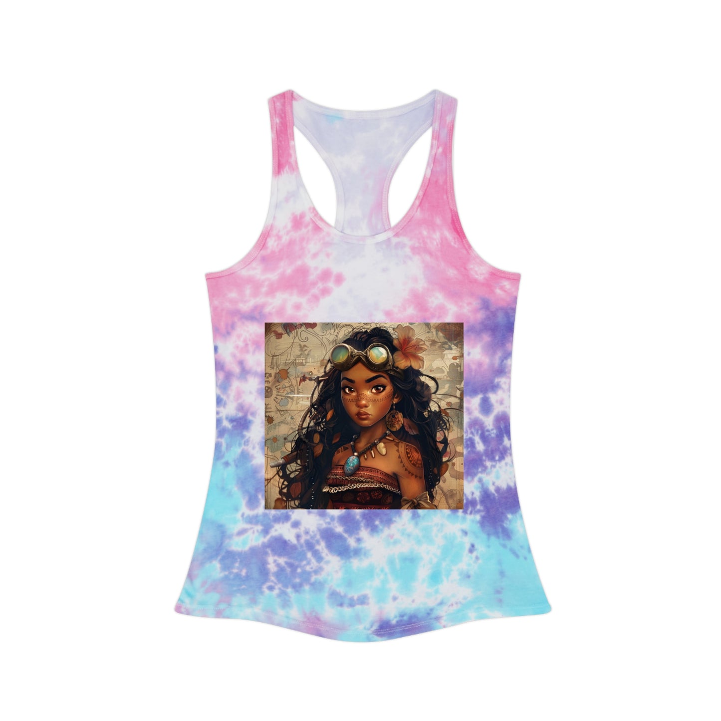 Steampunk Moana - Tie Dye Racerback Tank Top