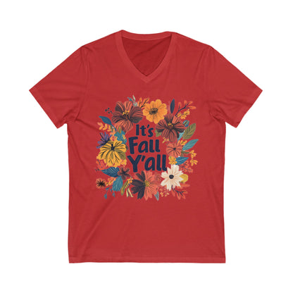 It's Fall Y'all -  Short Sleeve V-Neck Tee