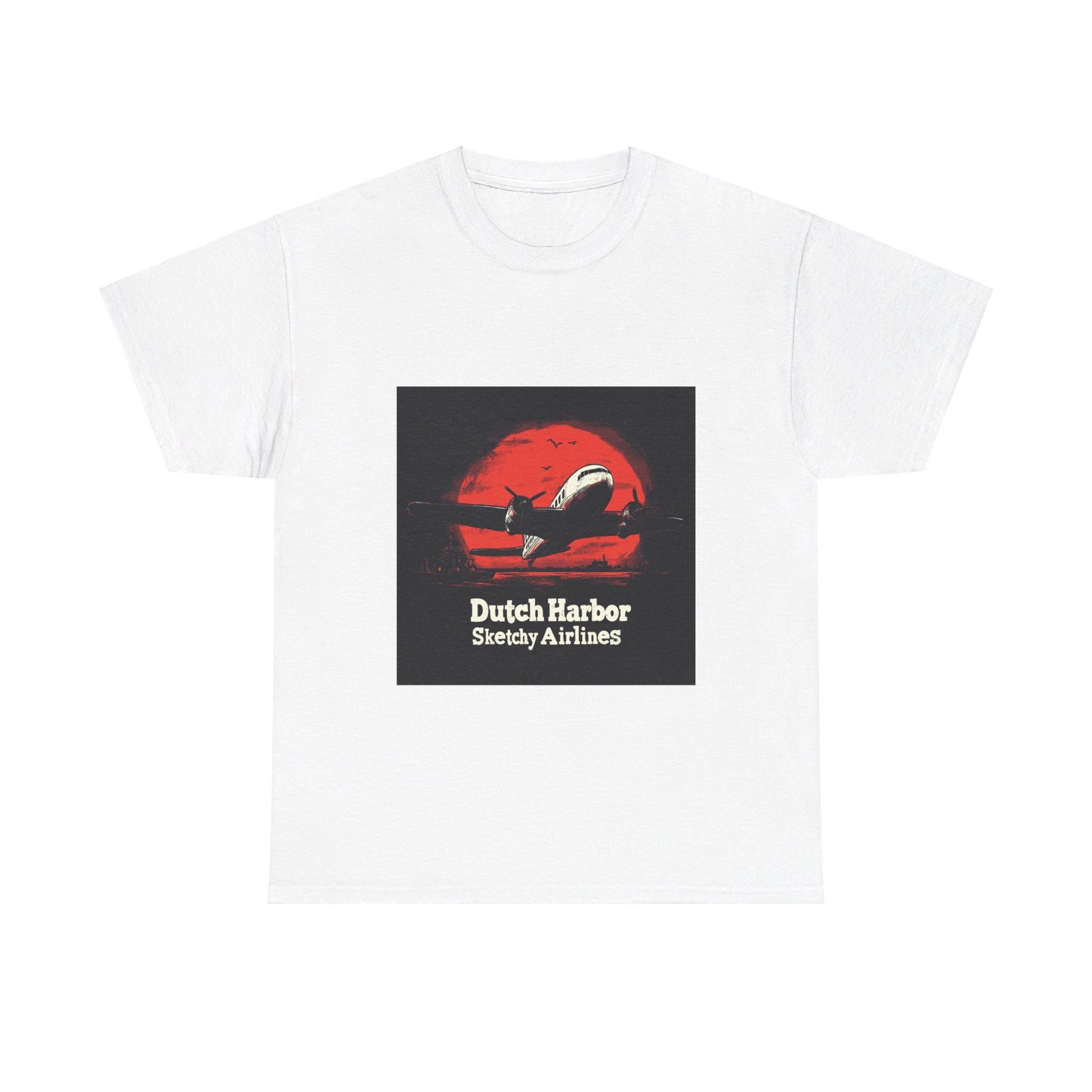 Dutch Harbor Sketchy Airlines - Unisex Heavy Cotton Tee