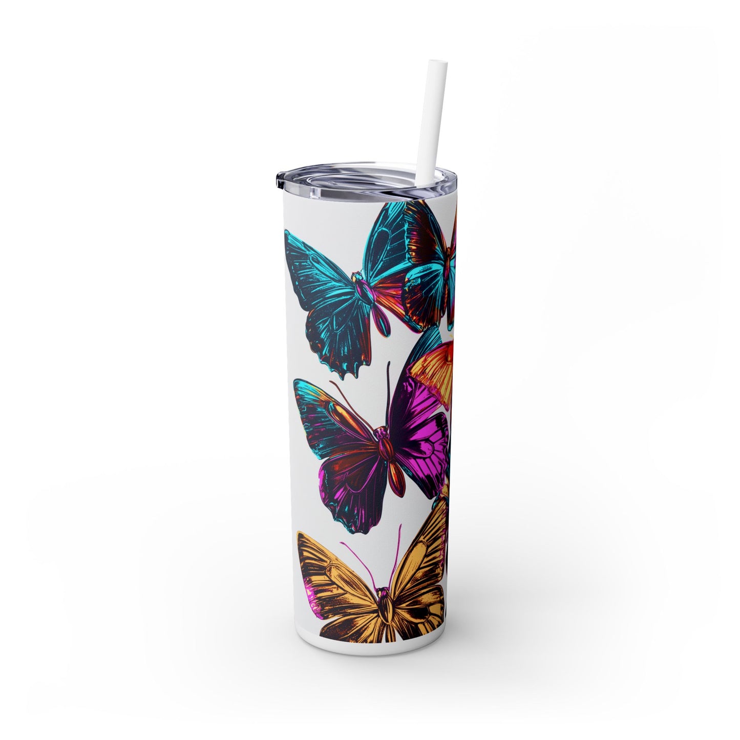 Butterfly - Skinny Tumbler with Straw, 20oz