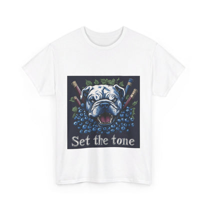 Sudbury Blueberry Bulldogs Set the Tone - Unisex Heavy Cotton Tee