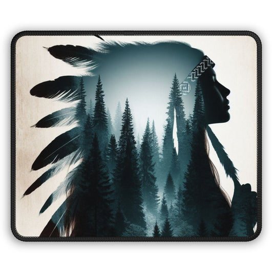 Forest Native Girl - Gaming Mouse Pad